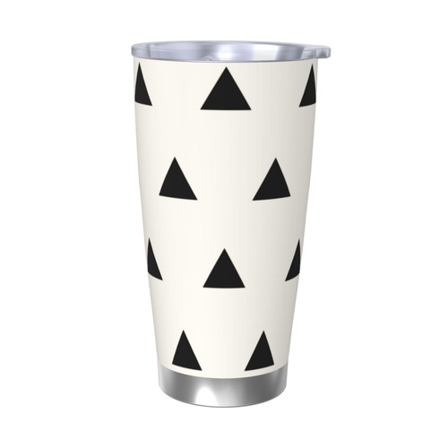 20 oz Tumbler Stainless Steel Insulated Tumbler with Lid Swig Tumbler Cups Reusable Coffee Cup Thermos Water Bottle Insulated Cup Travel Coffee Mug Gifts for Men Women,Modern Triangle