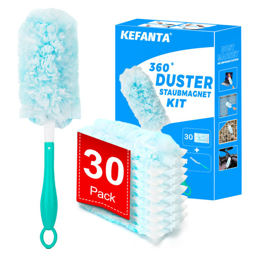 KeFanta Duster Refills for Swiffer Dusters, Multi Surface 360 Heavy Duty Duster Refills & 1 Handle, Disposable Dusters for Cleaning (30 Count+1 Handle) KeFanta Duster Refills for Swiffer Dusters, Multi Surface 360 Heavy Duty Duster Refills & 1 Handle, Disposable Dusters for Cleaning (30 Count+1 Handle)