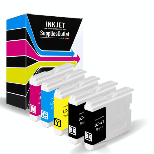 SuppliesOutlet Compatible Ink Cartridge Replacement for Brother LC51 LC-51 LC51BK LC51C LC51M LC51Y Compatible with MFC-440CN MFC-465CN MFC-665CW Printer Value Bundle SuppliesOutlet Compatible Ink Cartridge Replacement for Brother LC51 LC-51 LC51BK LC51C LC51M LC51Y Compatible with MFC-440CN MFC-465CN MFC-665CW Printer Value Bundle
