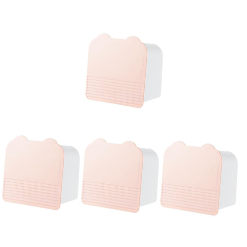 Alipis 4pcs Wall-Mounted Draining Soap Cotton Swab Holder Wall Soap Holder Cotton Swab Dispenser Hidden Drawer Draining Soap Dish Wall Organizer for Bedroom Soap Organizer Make up Tub