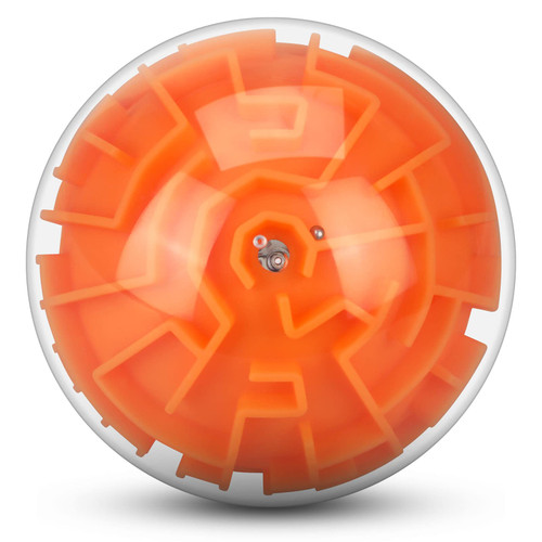 Maze Ball 3D Maze Puzzle Brain Teasers Games Gravity Plastic Handheld 3D Maze Ball 4 Inches Puzzle Toy Maze Puzzle Cube Ball Sphere Educational Toys for Students Teens Adults (Orange)
