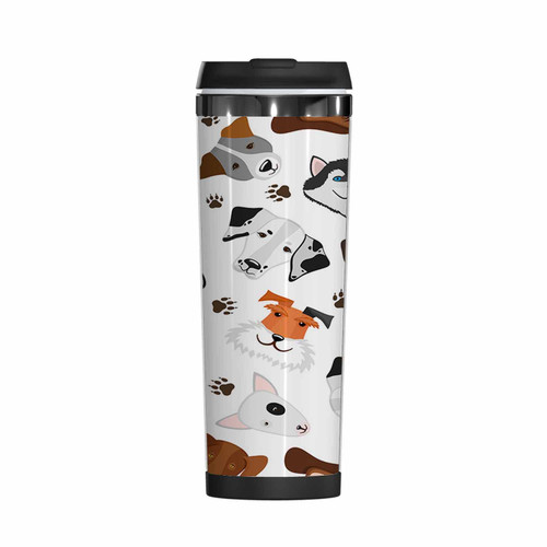 WONDERTIFY Puppy Coffee Cup Mixed Breed Dog Coffee Mug Stainless Steel Bottle Double Walled Thermo Travel Water Metal Canteen Colorful