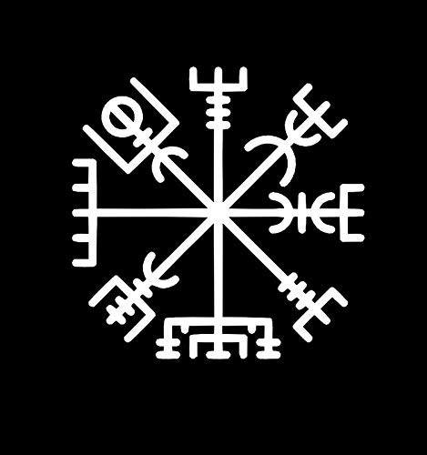 Viking Compass Decal Vinyl Sticker|Cars Trucks Vans Walls Laptop| White|5.5 x 5.5 in|DUC1252