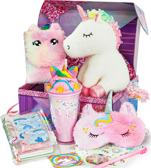 G.C Unicorns Gifts for Girls Toys Age 4 5 6 7 8 9 with Unicorn Stuffed Animals Water Bottle Diary Eyemask Purse, Plush Unicorn Toys Christmas Birthday Gift Set for Girls 4-6 7 8 Year Old G.C Unicorns Gifts for Girls Toys Age 4 5 6 7 8 9 with Unicorn Stuffed Animals Water Bottle Diary Eyemask Purse, Plush Unicorn Toys Christmas Birthday Gift Set for Girls 4-6 7 8 Year Old