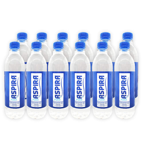 Aspira Pura, (12 Pack, 16.9oz), Ionized Bottled Water, Infused Premium Electrolytes for Rehydration, UV & Ozone treatment for the Smoothest and Purest Taste, Alkaline water ph 9.5 or Higher,