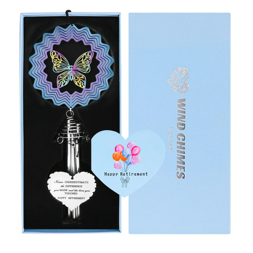 MONYAO Retirement Wind Chime-Happy Retirement Gifts for Women,Teacher,Nurse- Retired Gifts for Coworker/Doctor/Men