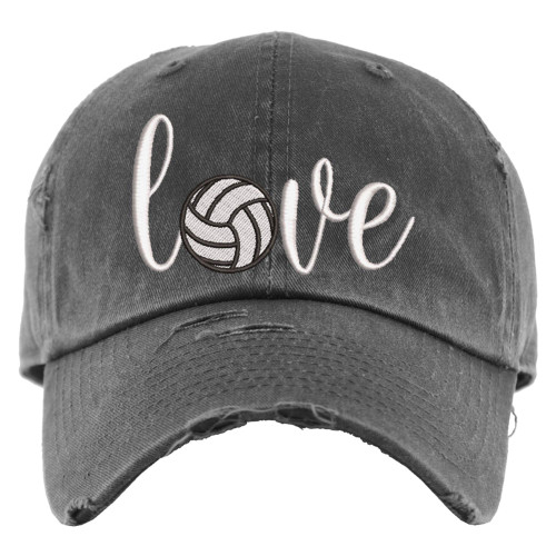 Love Volleyball Hat | Distressed Baseball Cap or Ponytail Hat | Personalized Volleyball Gift Love Volleyball Hat | Distressed Baseball Cap or Ponytail Hat | Personalized Volleyball Gift