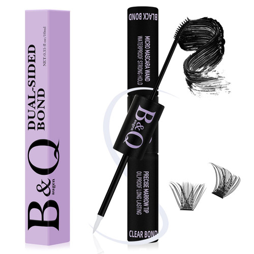 Lash Cluster Glue 10 ML Cluster Lash Glue for DIY Lash Extensions Black Lash Bond and Clear Bond for Lashes Eyelash Extensions Long Lasting Eyelashes Glue (Dual-Sided Bond,10ML?