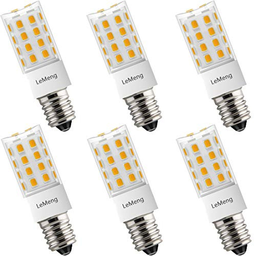 LeMeng E12 LED Bulb 6W 540Lm, 2700K Warm White,Candelabra Base AC110V-130V for Desk Reading Lamps Chandelier Ceiling Fan Lights(35-50W Halogen Equivalent), Non-dimmable, 6-Pack