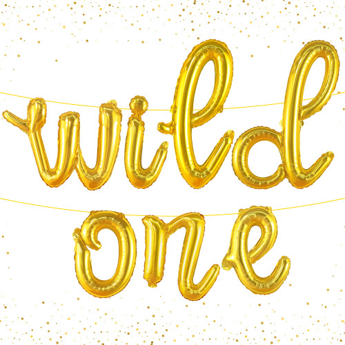 KatchOn, Big Gold Wild One Balloons - 16 Inch | Wild One Letter Balloons | Wild One Birthday Decorations for Boys | Wild One Gold Balloons, Happy First Birthday Decorations | Wild One Party Supplies