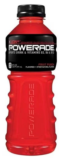 POWERADE, Electrolyte Enhanced Sports Drinks w/ Vitamins, Fruit Punch, 20 Fl Oz Bottles (12)