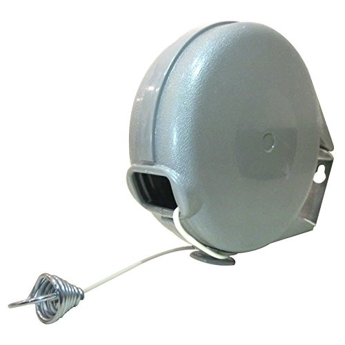 Shiaon Outdoor Retractable Clothesline - 40ft Single Portable Clothes Line Laundry Indoor Adjustable PVC Clothesline - Easy Installation - Hang Wet or Dry Laundry Heavy Duty Clothes Drying Rack (Grey)