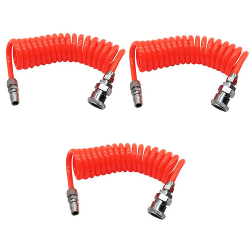jojofuny 3pcs Pneumatic Air Hose Air Hose with Bend Restrictors Kick Shuttlecock Springpipe Restrictor Air Hose Connector Self-storing Air Hose Recoil Air Hose Flexible Tube Compressor