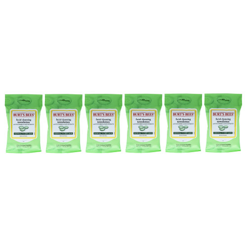 Burts Bees Facial Cleansing Towelettes - Cucumber and Sage Towelettes Unisex 10 Count Pack of 6