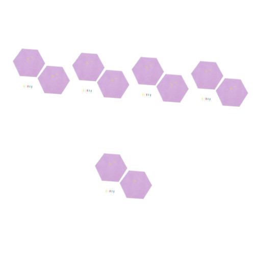 NUOBESTY 10 Pcs Felt Board Wall Bulletin Boards Felt Pin Board Hexagon Cork Board Tiles Hexagon Tiles Board Small Bulletin Board Corkboard Cork Wall Tiles Office Photo Purple Poster Board