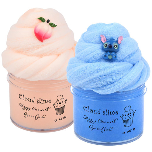DAHIOQHAJ Cloud Slime Kit - 2 Pack Putty Toy Slime, Non-Sticky and Super Soft Scented Slime, Girls and Boys Stress Relief Toy, Best Birthday Gifts for Kids