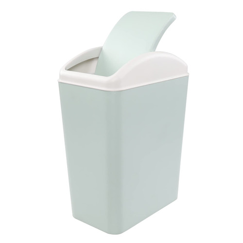 Afromy 4.2 Gallon Swing Lid Trash Can, Plastic Waste Bin Garbage with Lid, Green