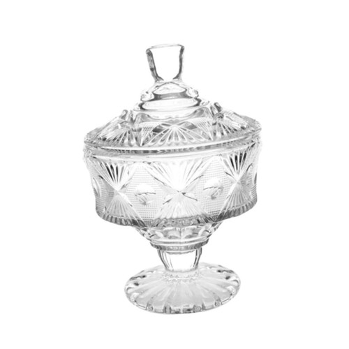 ABOOFAN Snack Jars Tea Jar Stocking Stuffers Candy Jar for Kitchen Counter Small Candy Container Crystal Canister Jar Crystal Candy Jar Crystal Candy Dish Storage Box Cotton Swab Glass