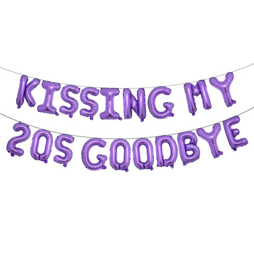 Kissing My 20s Goodbye Decorations Kissing My 20s Goodbye Banner Balloons 30th Birthday Balloon Dirty 30 Balloon (20S GOODBYE Purple)