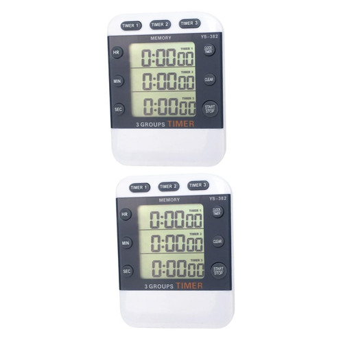 Toddmomy 2pcs 3 Digital Stopwatch Digital Classroom Timer Classroom Timers Digital Clock Timer Digital Kitchen Timer Clocks Clock for Office 3 Line Display Stopwatch Student Household