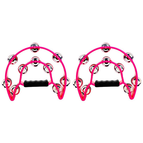 Milisten 2pcs children's hand bell hand tambourine hand held percussion drum mexican tambourine plastic tambourine vintage toys Party Tambourine musical instrument Stainless steel aldult