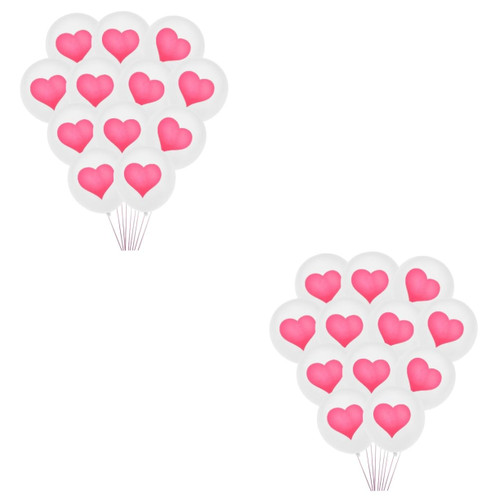 Abaodam 200 Pcs Valentine's Day Balloon Love Latex Balloon Red Heart Balloons Decorations Glitter Confetti Balloons Sequin Foil Balloons New Emulsion Romantic Baby Wedding Dress White