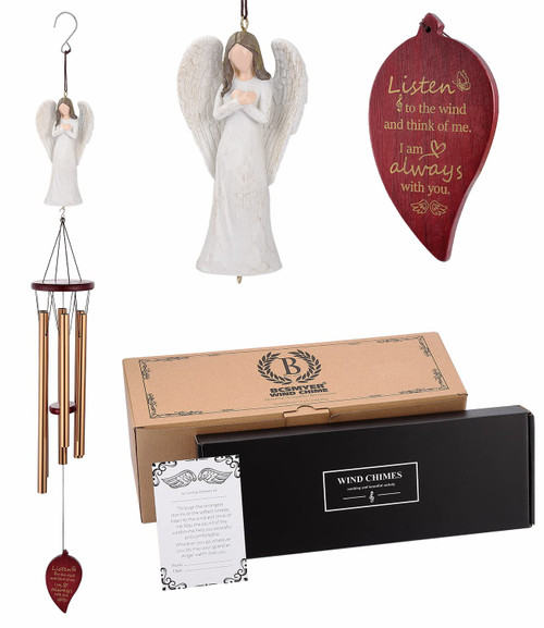 BCSmyer Angel Memorial Wind Chimes for Loss of Loved One,Bereavement Gifts for Loss of Father Mother Husband,Sympathy Wind Chimes as Pet Loss Gifts,41" Large Memory Wind Chimes for Outside Deep Tone BCSmyer Angel Memorial Wind Chimes for Loss of Loved One,Bereavement Gifts for Loss of Father Mother Husband,Sympathy Wind Chimes as Pet Loss Gifts,41" Large Memory Wind Chimes for Outside Deep Tone