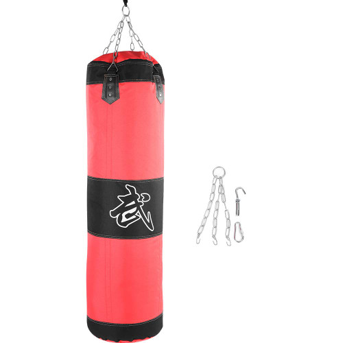 Empty Punch Bag, Empty Training Boxing Hook Kick Sandbag Fight Punching Sand Bag Sandbag for MMA Muay Thai Training(Red 100cm)