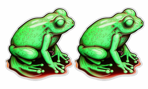 Asiatic Artisan - Green Bubblegum Frog Bubble-Free Stickers Water Bottles, Laptops, and Notebooks - Perfect for Frog Lovers!