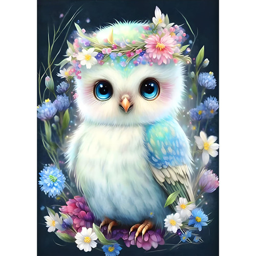 EOBROMD Owl Diamond Art Painting Kits for Adults, 5D Diamond Painting Kits for Kids Beginners, DIY Paint Picture with Full Drill Diamond Dots for Home Wall Art Decor 12x16inch