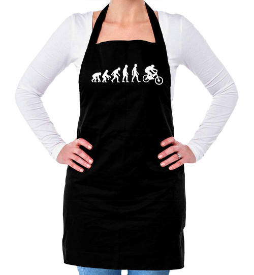 Dressdown Evolution of Man Mountain Bike - Unisex Adult Kitchen/BBQ Apron - Black - One Size