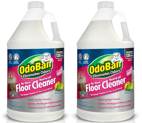 OdoBan Pet Solutions No Rinse Neutral pH Floor Cleaner Concentrate, 2 Gallons, Splash O' Citrus Scent OdoBan Pet Solutions No Rinse Neutral pH Floor Cleaner Concentrate, 2 Gallons, Splash O' Citrus Scent