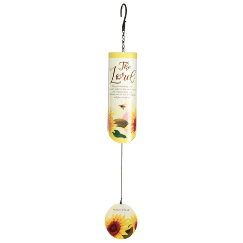 Dicksons Lord Bless You Keep You Yellow Sunflower 23 inch Aluminum Wind Chime Noisemaker