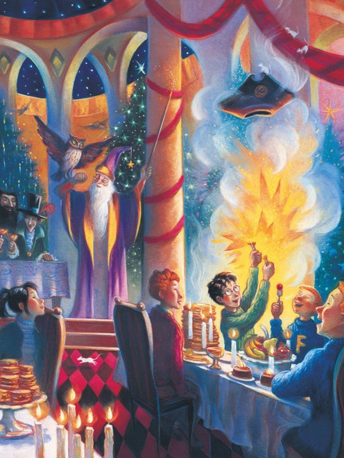 New York Puzzle Company - Harry Potter Christmas at Hogwarts - 1000 Piece Jigsaw Puzzle
