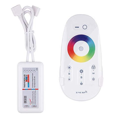Mini Remote Controller for Single Color LED Strip Lights, RF Dimmer for 12V DC LED Ribbon, Wireless Remote Control for Dimmable 3528 5050 Under Cabinet Puck Lights (RF RGBW controller)