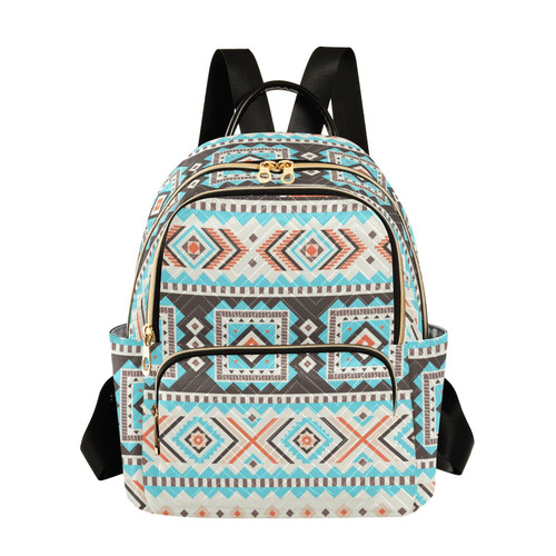 ALAZA Mini Backpack Purse for Women Lightweight Girls Small Size Tribal Geometric Boho School Teens College Traveling