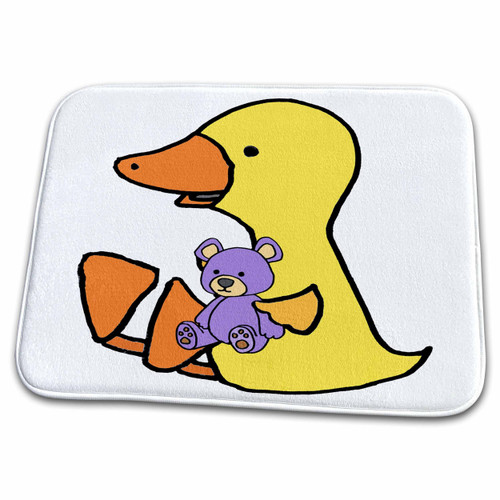 3dRose Cute Funny Baby Yellow Duck with Purple Teddy Bear - Dish Drying Mats (ddm-355084-1) 3dRose Cute Funny Baby Yellow Duck with Purple Teddy Bear - Dish Drying Mats (ddm-355084-1)