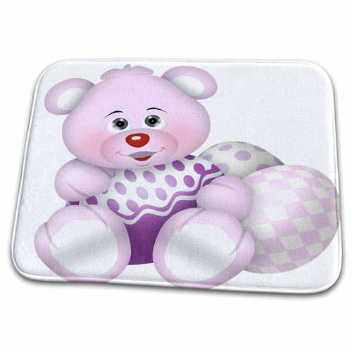 3dRose Cute Pink Teddy Bear With Purple and Pink Easter Eggs... - Dish Drying Mats (ddm-341581-1) 3dRose Cute Pink Teddy Bear With Purple and Pink Easter Eggs... - Dish Drying Mats (ddm-341581-1)