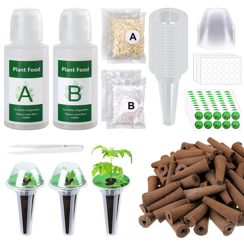 Hydroponic Pods for Aerogarden - Seed Starter Grow Sponges Sprout kit for Grow Anything with Plant Food, Growing Sponge, Plant Basket, Compatible with Most Indoor System-349pcs