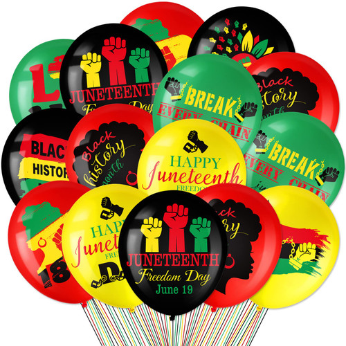 Aoriher 45 Pieces Happy Juneteenth Party Decorations 12 Inch Juneteenth Latex Balloons Freedom Day Party Balloons for Africa American Independence Day 1865 Patriotic Party Favors Supplies Aoriher 45 Pieces Happy Juneteenth Party Decorations 12 Inch Juneteenth Latex Balloons Freedom Day Party Balloons for Africa American Independence Day 1865 Patriotic Party Favors Supplies