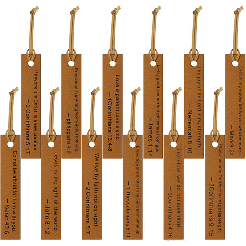 12 Pcs Christian Gifts Leather Bookmark Bible Bookmarks Christian Religious Bookmarks with Inspirational Bible Verses for Men Women Book Lovers Readers Catholic Gifts Book Markers 12 Pcs Christian Gifts Leather Bookmark Bible Bookmarks Christian Religious Bookmarks with Inspirational Bible Verses for Men Women Book Lovers Readers Catholic Gifts Book Markers