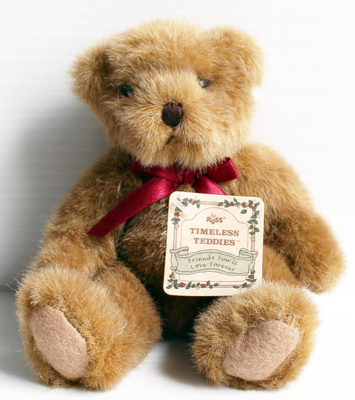 Russ Berrie and Company Timeless Teddies Light Brown Chadsworth Teddy Bear 8inch Bean Bag Plush Doll