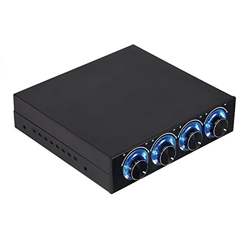 Vbestlife 4 Channel Computer Fan Speed Temperature Controller Heat Reducing for PC Desktop with Blue LED
