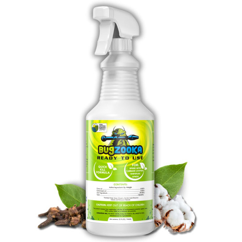 BugZooka's 32oz Pest Control Ready to Use, Safe Outdoor & Indoor Plant, Spider Mite Killer, Aphid Spray, Whiteflies, Caterpillars, Thrips, Stink Bugs, Miticide, Pesticide, Fungicide, Made in USA