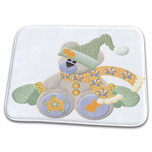 3dRose Teddy Bear in Winter Orange and Green - Bathroom Bath Rug Mats (rug-97915-1) 3dRose Teddy Bear in Winter Orange and Green - Bathroom Bath Rug Mats (rug-97915-1)