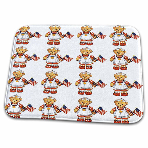3dRose Sandy Mertens Patriotic - Vintage Teddy Bear Pattern - Bathroom Bath Rug Mats (rug-14274-1) 3dRose Sandy Mertens Patriotic - Vintage Teddy Bear Pattern - Bathroom Bath Rug Mats (rug-14274-1)