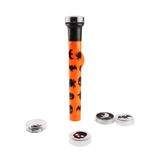 Homoyoyo Scary Prop Flashlight Trick or Treat Haunted House Props Spider Bat Pumpkin Ghost