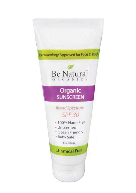 Be Natural Organics Organic Sunscreen - Tint-Free 4 Oz (120 ml)