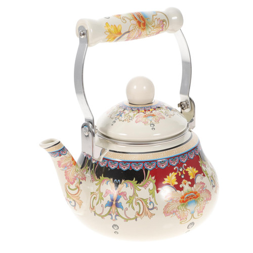 OKUMEYR Enamel Teapot Tea Kettle Japanese Teapots Water Kettle with Strainer Teapot Enamel Kettle Induction Water Kettle Enamel on Steel Teapot Ceramic Water Kettles Ceramics Loose Leaves