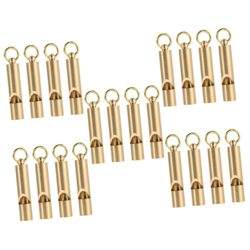 NOLITOY 20 Pcs Vintage Brass Whistle Referee Whistle Dog Training Whistles Brass Whistles Lifeguard Whistle Kids Blower Toy Emergency Survival Whistle Car Keychain Travel Decorate Sports